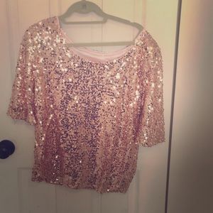 Hang off the shoulder sequin shirt